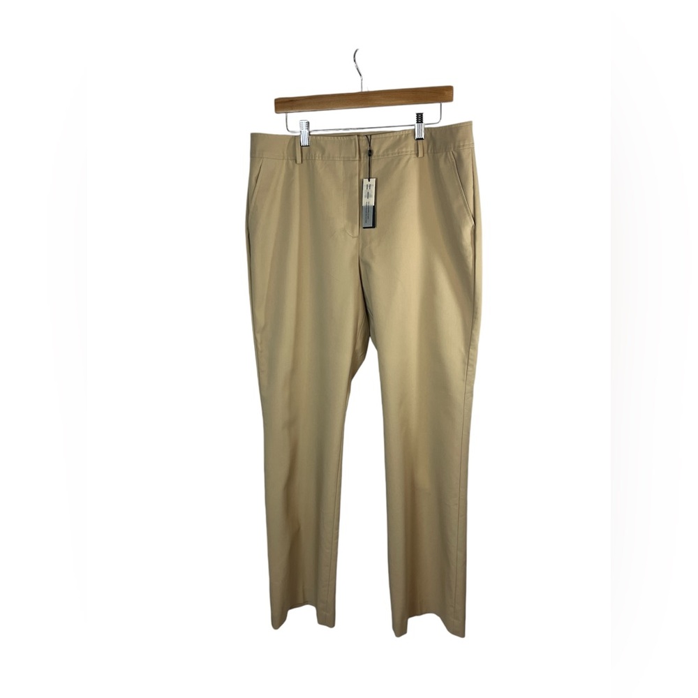 Talbots woman’s tan heritage flat‎ front straight leg trousers pants size 14